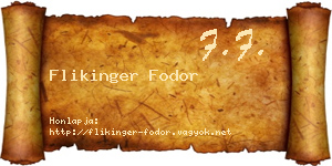Flikinger Fodor névjegykártya